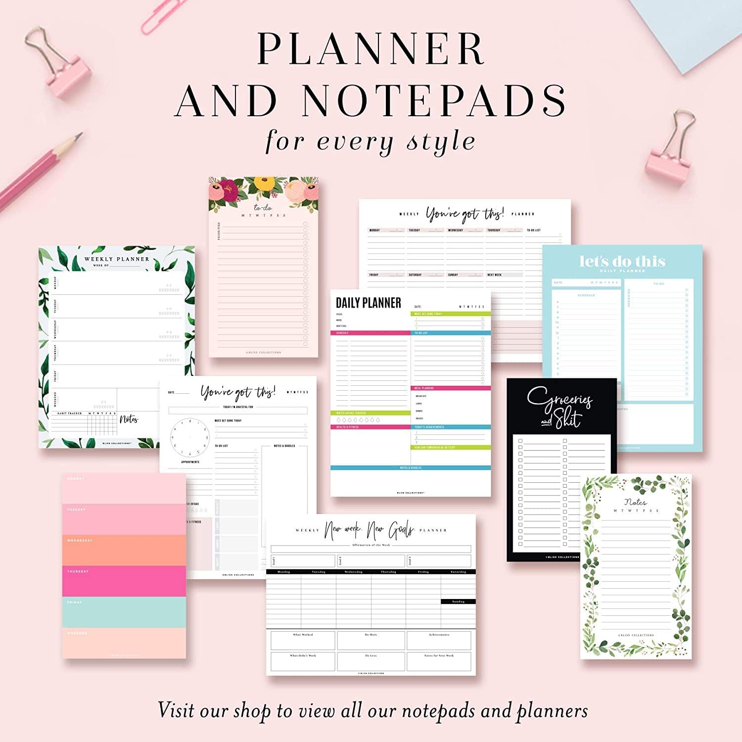 Bliss Collections Monthly Planner, "You've Got This", Undated Desk Calendar and Planner for Organizing and Scheduling Tasks, Productivity Tracker, Goals, Notes and To-Do Lists, 12"x18" (18 Sheets) - Image 5